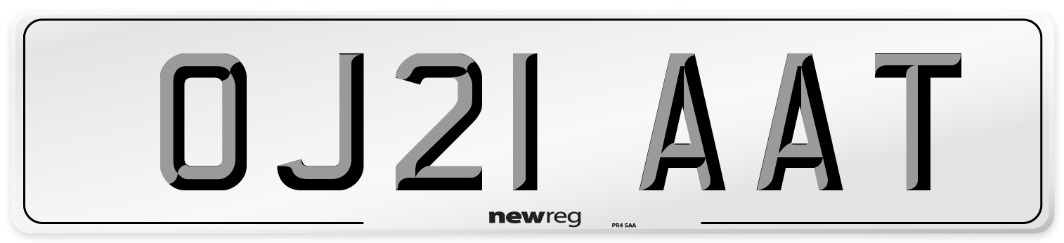 OJ21 AAT Number Plate from New Reg